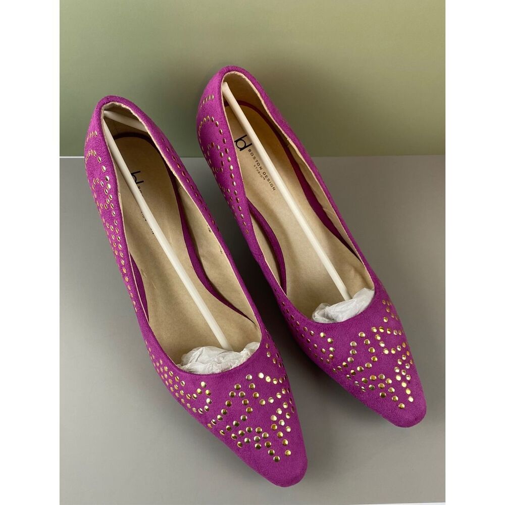New Boston Proper fuchsia stuuded high heels Size 8.5